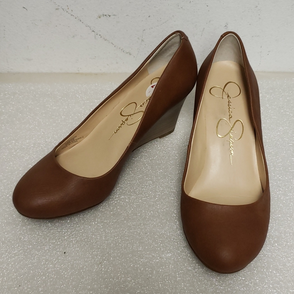 Jessica Simpson brown wedge heels sz 6M ladies